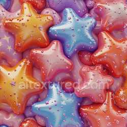 seamless Seamless 3D Inflated Star-Shaped Vinyl Balloon PBR Texture in Multi-Color texture 8k free download PBR