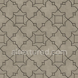seamless Seamless Concrete PBR Texture — Decorative Paving Tiles Forming Geometric Ornamental Pattern Com texture 8k free download PBR