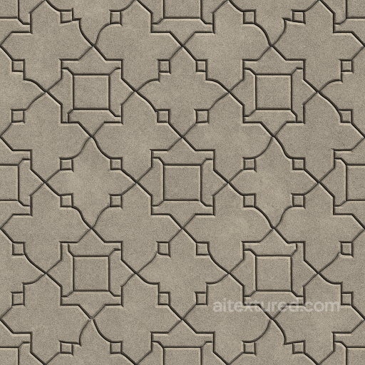 Seamless Concrete PBR Texture - Decorative Paving Tiles Forming Geometric Ornamental Patt… seamless Concrete PBR texture