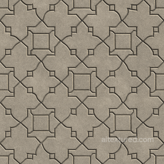 Seamless Concrete PBR Texture - Decorative Paving Tiles Forming Geometric Ornamental Patt… Concrete texture preview