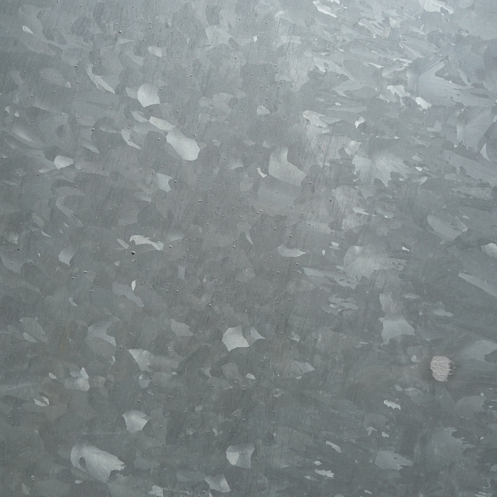 Galvanized Metal with Distinct Flake Pattern and Subtle Imperfections seamless PBR texture preview