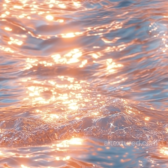 Golden Hour Water Surface Seamless Texture with Soft Waves and Realistic Light Reflections Water texture preview