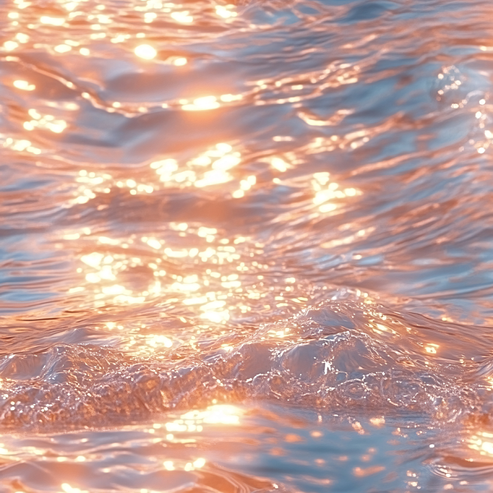 Golden Hour Water Surface with Soft Waves and Realistic Light Reflectio… seamless PBR texture preview
