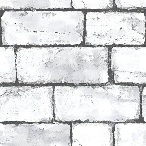 Cracked White Brick Wall Texture with Weathered Imperfections seamless Brick PBR texture