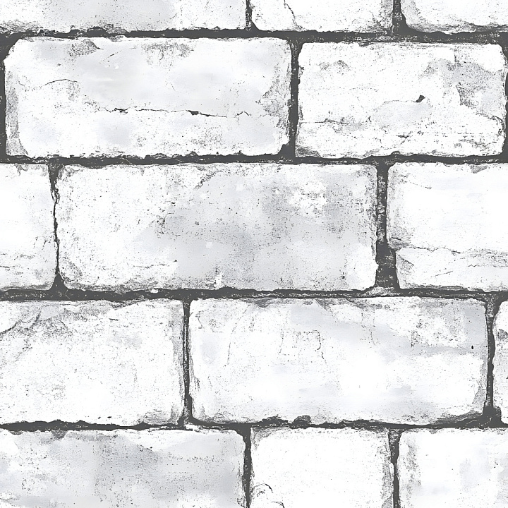 Cracked White Brick Wall with Weathered Imperfections seamless PBR texture preview