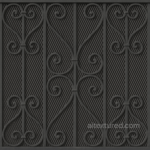 Wrought Iron Balcony Railing For Detailed Architectural Exteriors seamless Architecture PBR texture
