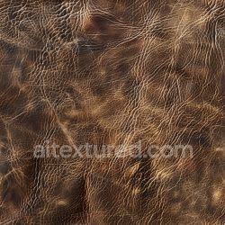 seamless Seamless 3D PBR texture of aged brown cracked leather with deep wrinkles texture 8k free download PBR