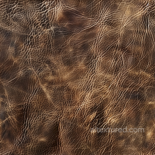 Of Aged Brown Cracked Leather With Deep Wrinkles seamless Leather PBR texture