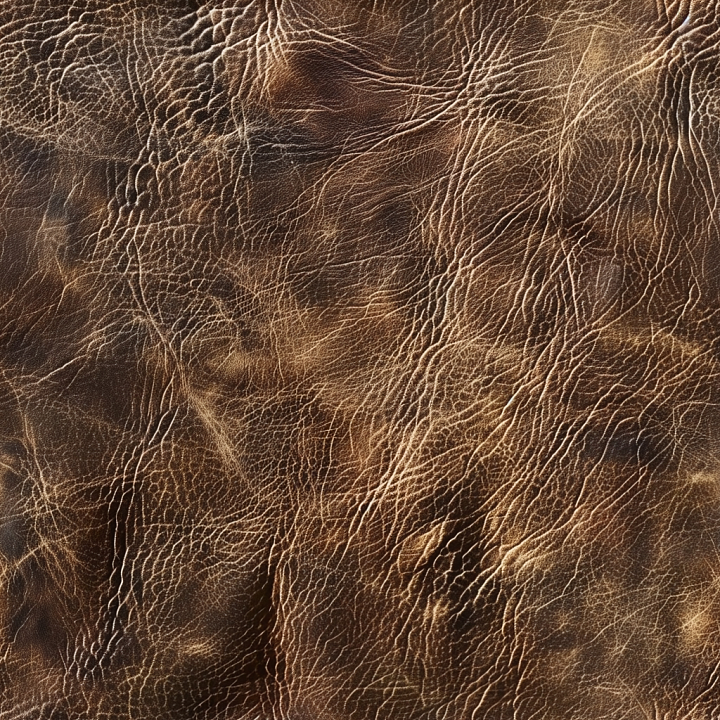Of Aged Brown Cracked Leather With Deep Wrinkles seamless PBR texture preview