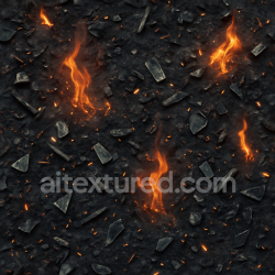 seamless Seamless 8k PBR 3d texture of smoldering debris with shattered glass and metal fragments texture 8k free download PBR