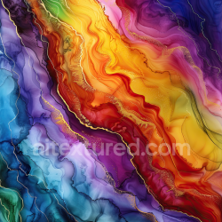 seamless Seamless 3D Alcohol Ink PBR Texture Featuring Vibrant Multicolor Fluid Waves with Gold Veining texture 8k free download PBR