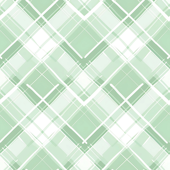 Plaid Featuring Soft Green and White Overlapping Lines seamless PBR texture preview