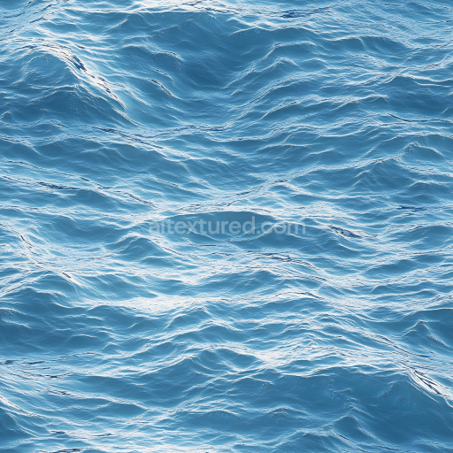 Seamless 3D PBR Texture of Realistic Ocean Surface with Gentle Waves