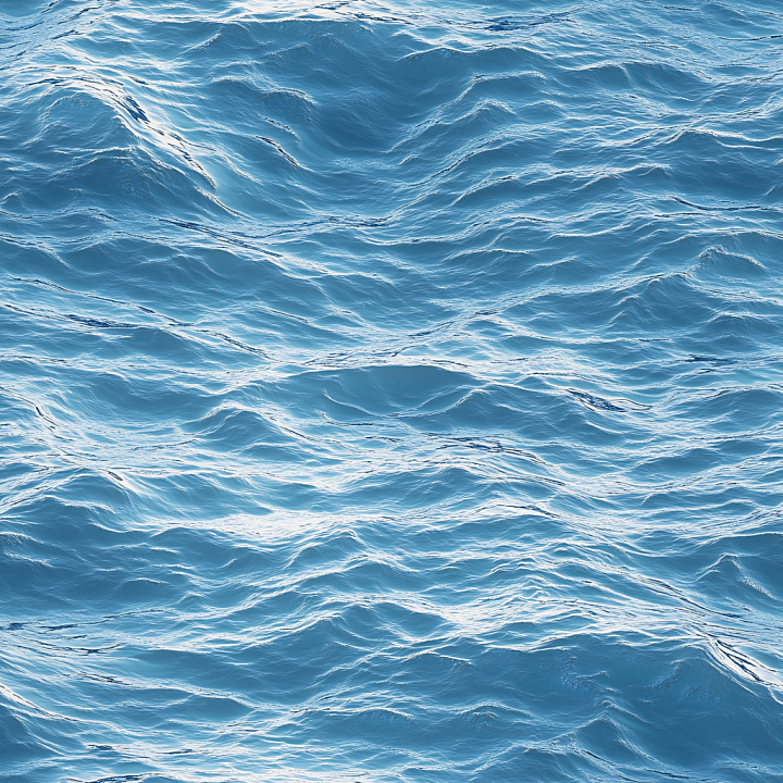 Water of Realistic Ocean Surface with Gentle Waves seamless PBR texture preview