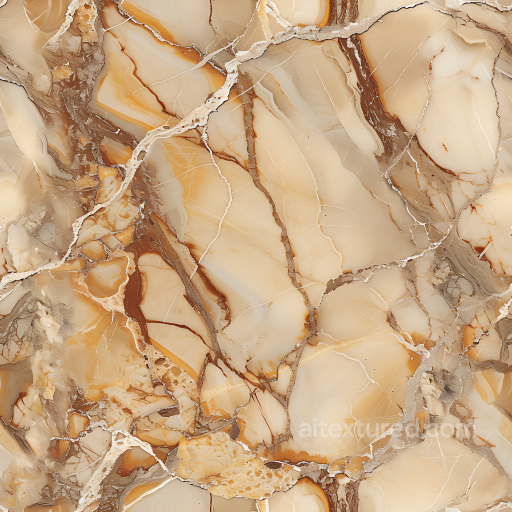 Breccia Oniciata Natural Marble PBR Texture with Warm Honey Veins seamless Marble PBR texture