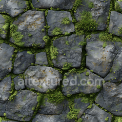 seamless Seamless 3D Moss-Covered Stone Ground PBR Texture with Natural Weathering texture 8k free download PBR