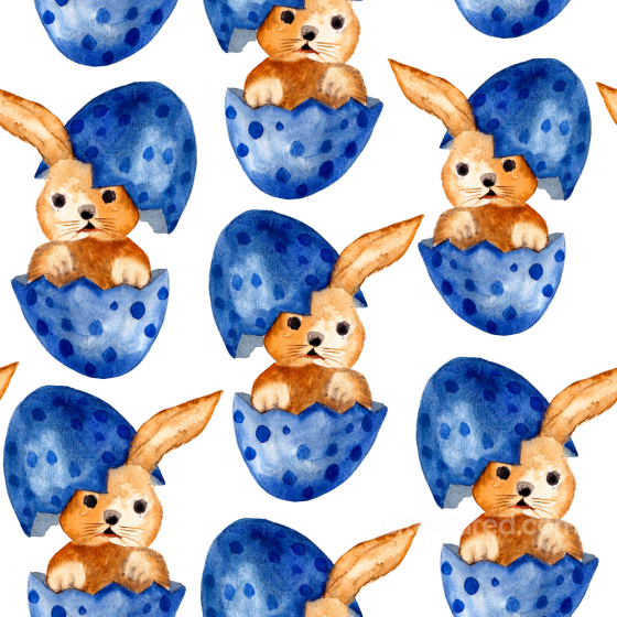 Featuring Hand-Painted Easter Bunny in Speckled Blue Egg All Easter Digital paper texture preview