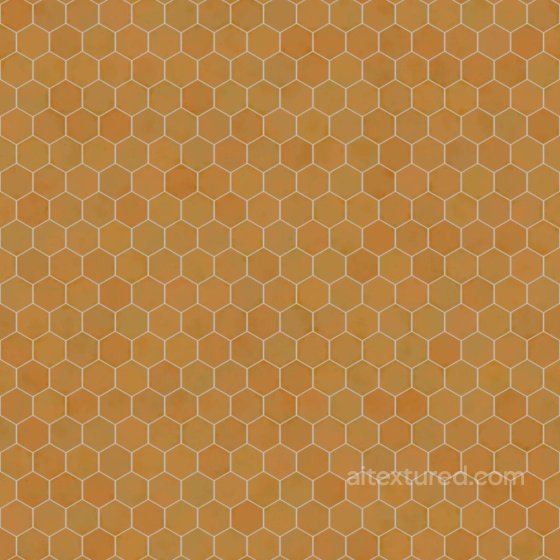 Hexagonal Orange Porcelain Tiles | Free PBR Tile texture preview
