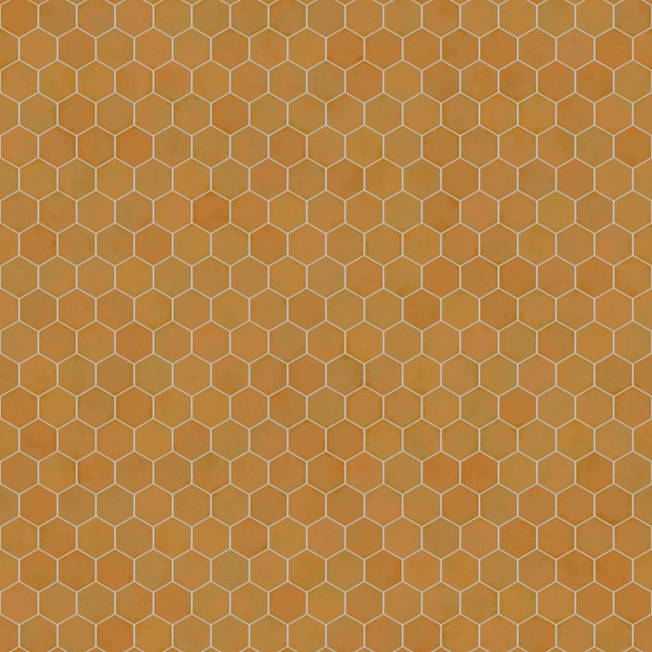 Hexagonal Orange Porcelain Tiles seamless PBR texture preview