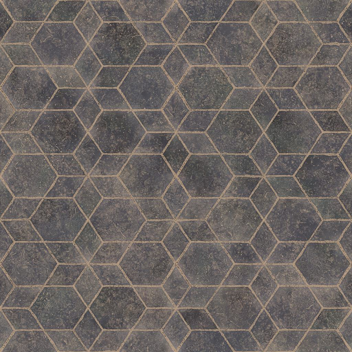 Hexagonal and Star Shaped Black Tile seamless PBR texture preview
