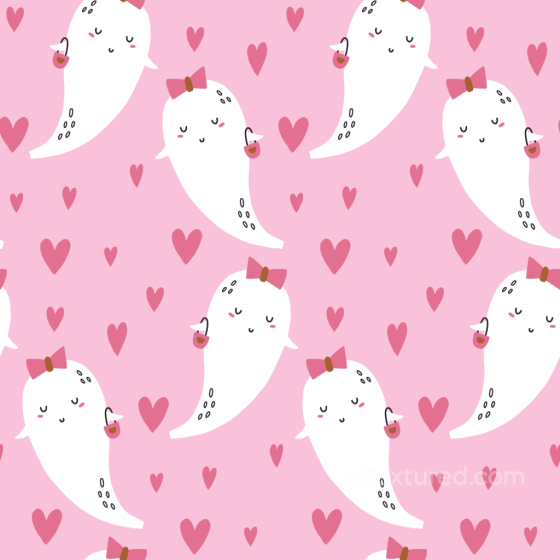 Featuring Cute White Ghosts on Pink Background Baby girl texture preview