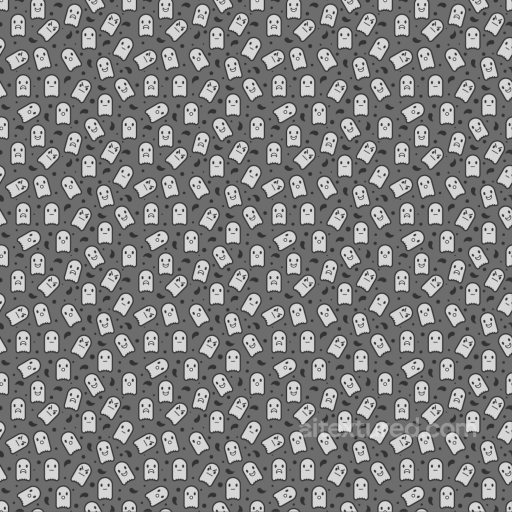 White & Black Cartoon Ghost Pattern Fabric Texture seamless White & Black PBR texture