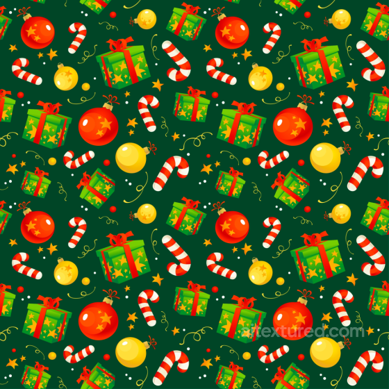 Christmas Pattern Texture With Gifts, Candy Canes, Stars All Christmas Digital paper texture preview
