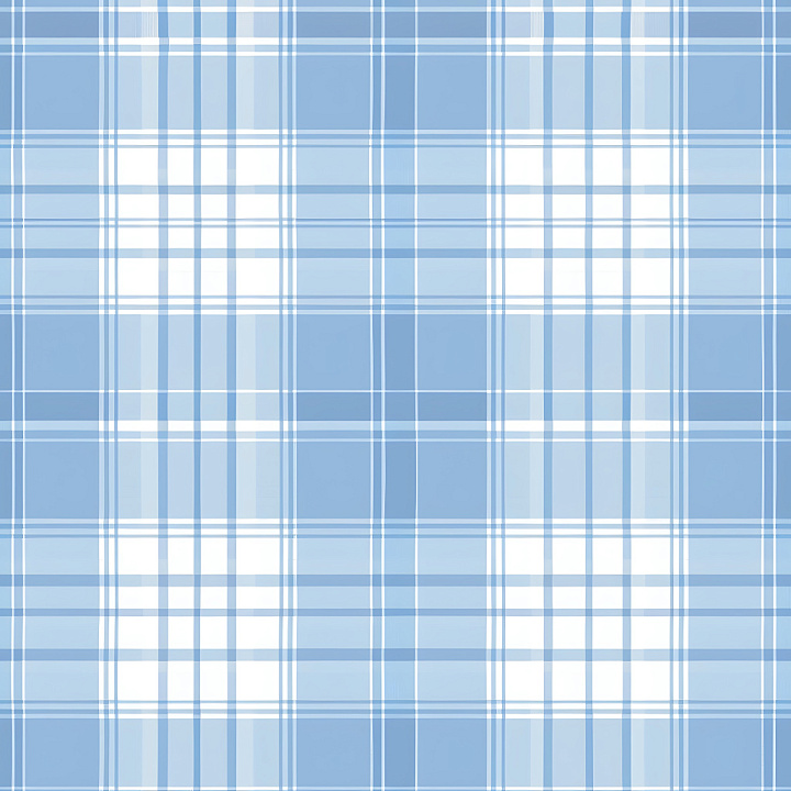 Soft Blue and White Classic Plaid Fabric Pattern seamless PBR texture preview