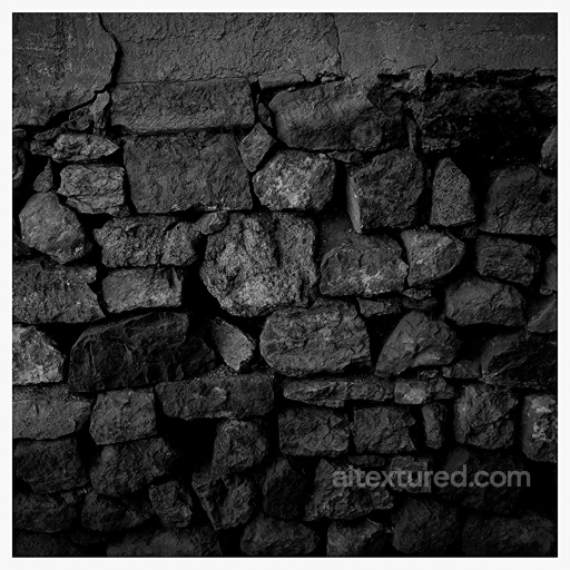 Dark Rough Stone Wall PBR Texture 4K for Realistic 3D Models seamless Stone PBR texture