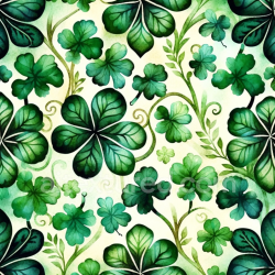 seamless Seamless 3D PBR Texture of Green Shamrock Leaf Pattern on Fabric texture 8k free download PBR