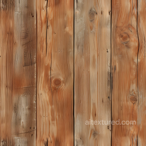 Weathered Pine Wood Planks Texture with Distinctive Knots and Grain seamless Wood PBR texture