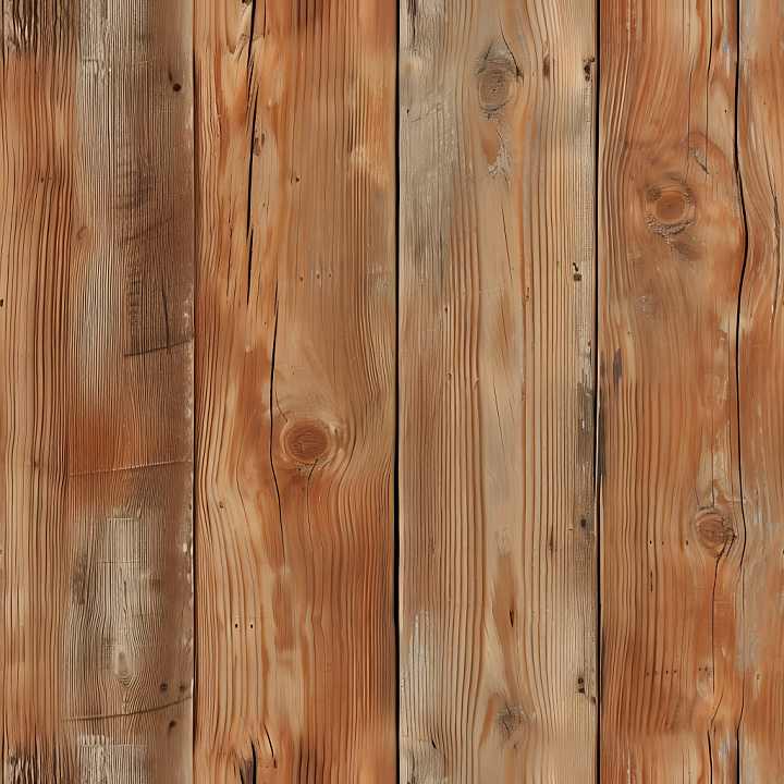 Weathered Pine Wood Planks with Distinctive Knots and Grain seamless PBR texture preview