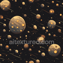 seamless Seamless 3D Space PBR Texture Featuring Stylized Cosmic Planets and Meteor Streaks texture 8k free download PBR