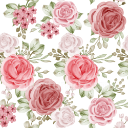 seamless Seamless 3D PBR Pink Flower Fabric Texture with Watercolor Floral Design texture 8k free download PBR