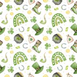 Pattern Bundle - Seamless 3D Pattern PBR Texture with St Patrick's Day Watercolor Motifs texture preview