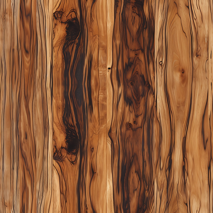 Spalted Wood Planks with Rich Grain and Knots seamless PBR texture preview