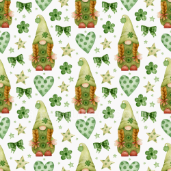 seamless Seamless St Patrick Gnome-themed 3D PBR Fabric Texture with Patterned Hearts and Clovers texture 8k free download PBR