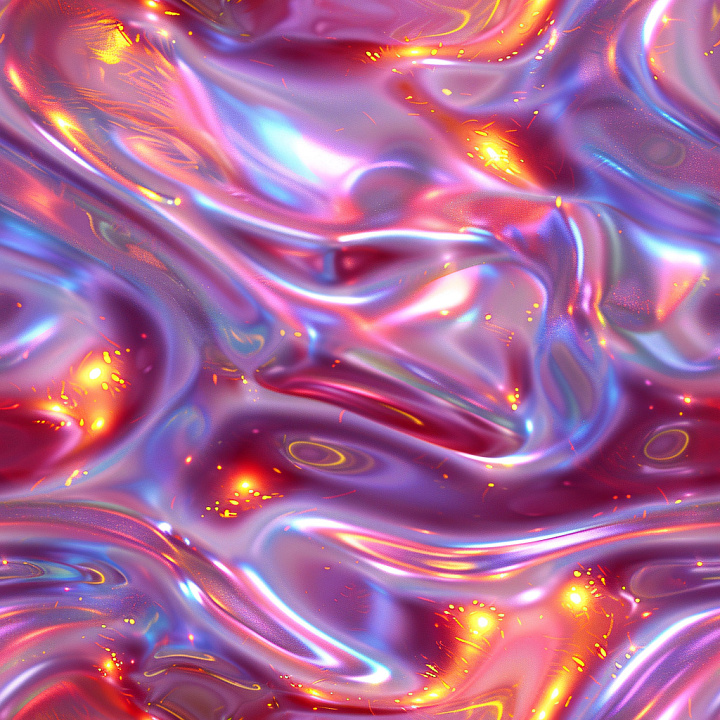 Glossy Iridescent Liquid with Vibrant Hues seamless PBR texture preview