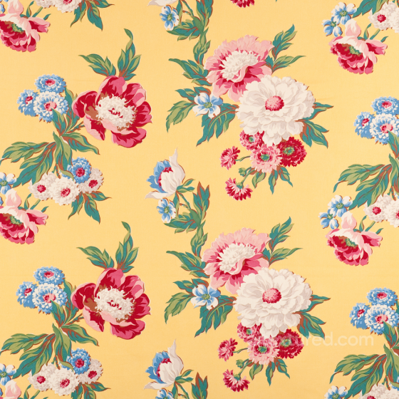 Vibrant Wild Flower Pattern on Yellow Fabric Seamless Texture Wild Flower texture preview