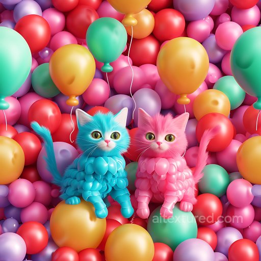 Inflated Balloon Texture with Glossy Multicolor Spheres seamless Inflated PBR texture