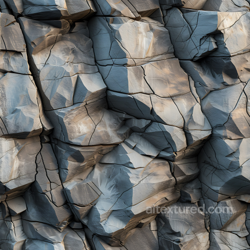Rocky Cliff Wall PBR Texture with Detailed Cracked Stone Surface seamless Stone PBR texture