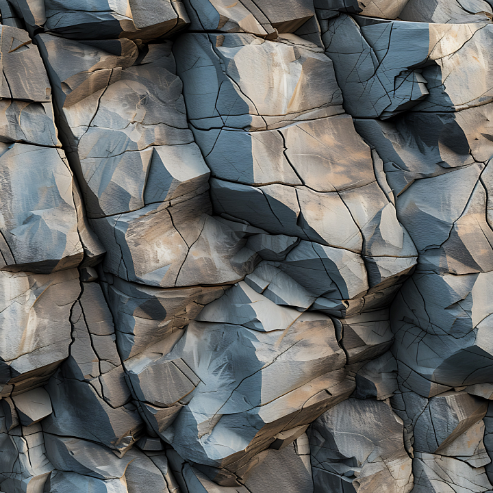 Rocky Cliff Wall with Detailed Cracked Stone Surface seamless PBR texture preview