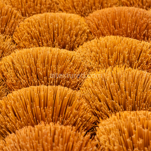 Preview — High-detail PBR texture of dense orange straw-like bristle ground surface