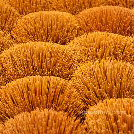 High-detail PBR texture of dense orange straw-like bristle ground surface seamless Foliage PBR texture