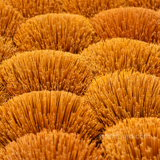 High-detail PBR texture of dense orange straw-like bristle ground surface Foliage texture preview