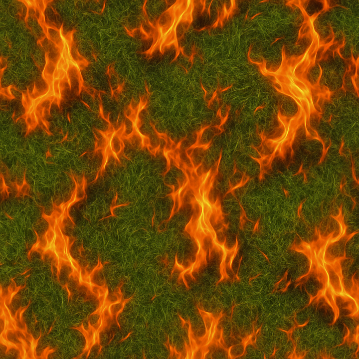Burning Green Lawn seamless PBR texture preview