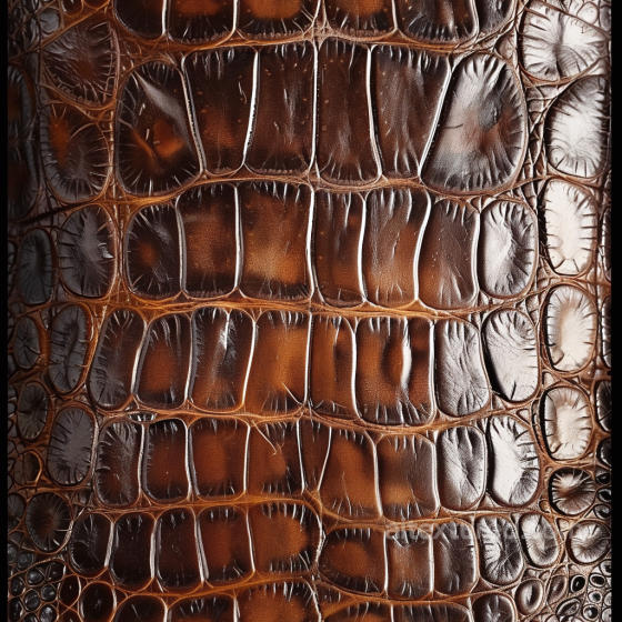 Glossy Crocodile Patterned Brown Leather PBR Texture with Wrinkles Leather texture preview