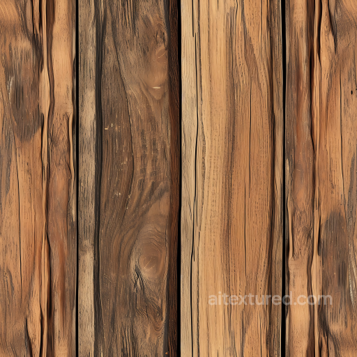 Rustic Reclaimed Wood Planks PBR Texture with Knots and Cracks seamless Wood PBR texture