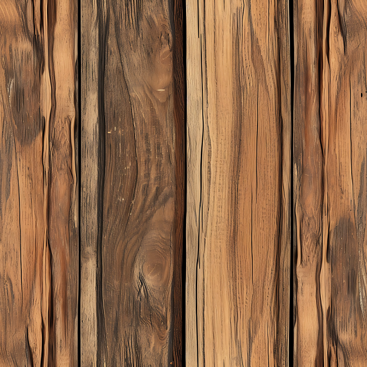 Rustic Reclaimed Wood Planks with Knots and Cracks seamless PBR texture preview