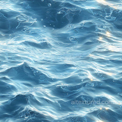 Crystal Clear Water Seamless Texture with Gentle Ripples and Light Reflections seamless Water PBR texture